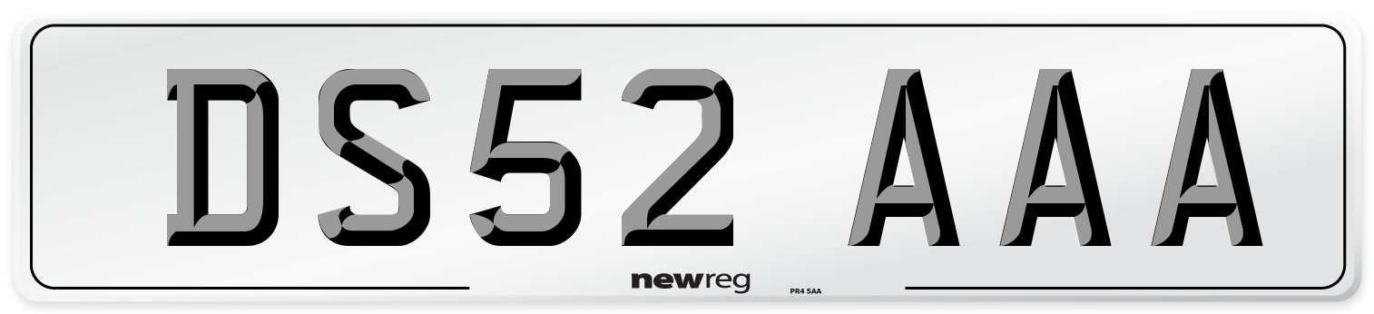 DS52 AAA Number Plate from New Reg